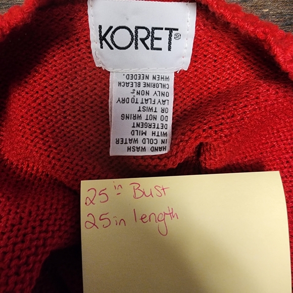 🎄 Vintage holiday Koret Red and Green Buttondown Cardigan Sweater - Picture 4 of 7